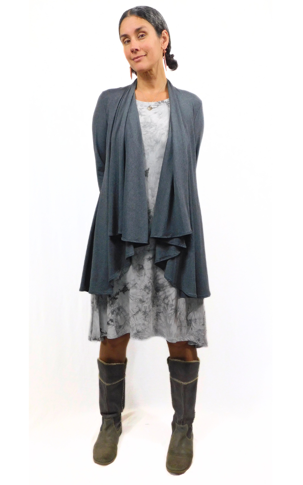 Princess Wrap Cardigan Charcoal