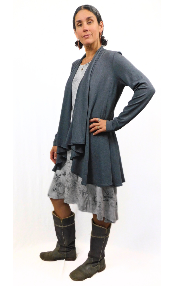 Princess Wrap Cardigan Charcoal