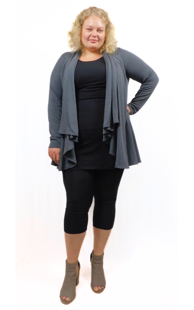 Princess Wrap Cardigan Charcoal