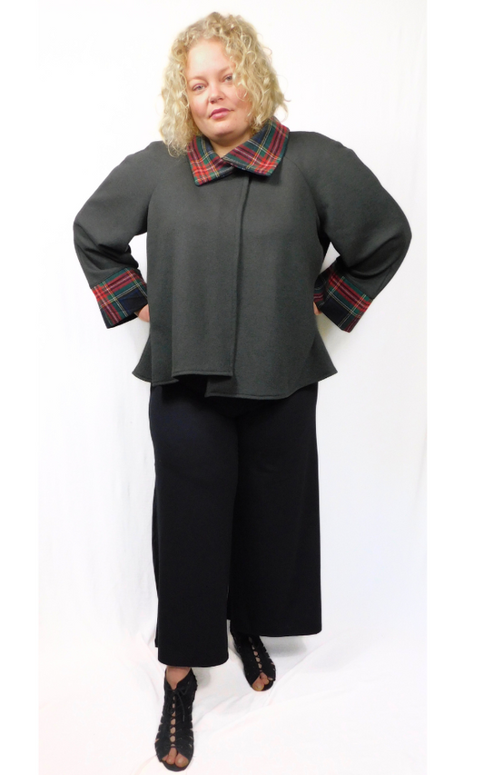 Merino & Tartan Wool Jacket - Design Studio Sample Size XXL
