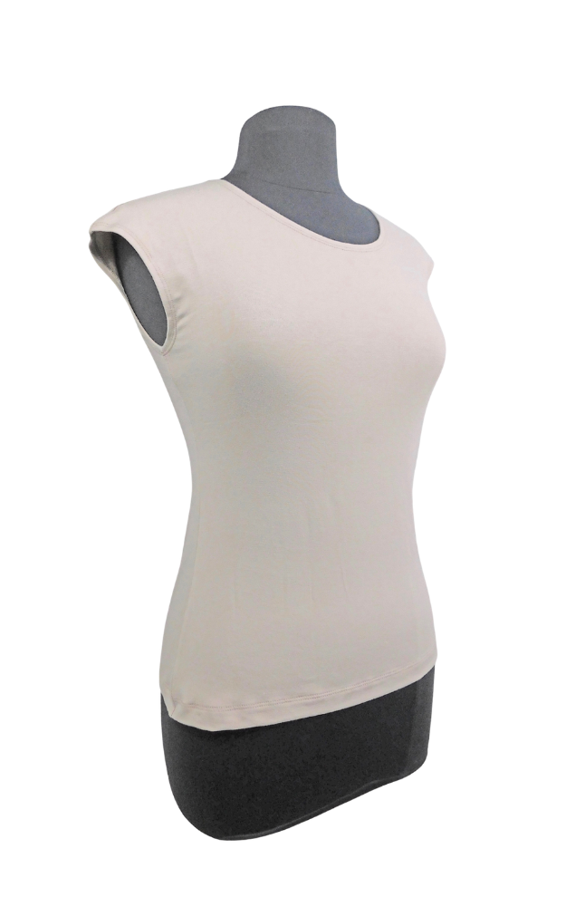 Bamboo Cap Sleeve T-shirt Cream