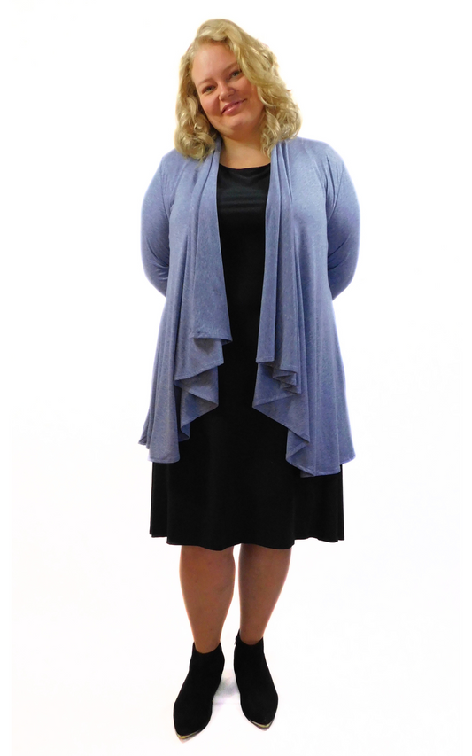 Merino Princess Wrap Cardigan - Heather Blue
