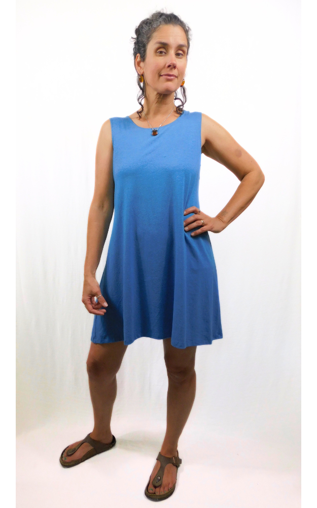 Hemp Organic Cotton Sleeveless Tunic - Stellar Blue