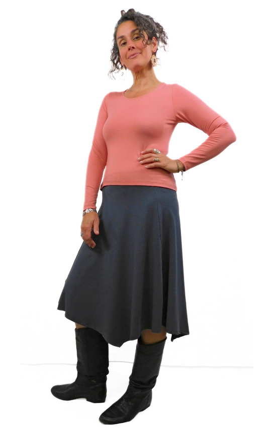 LONG Panel Skirt - Graphite S-XL
