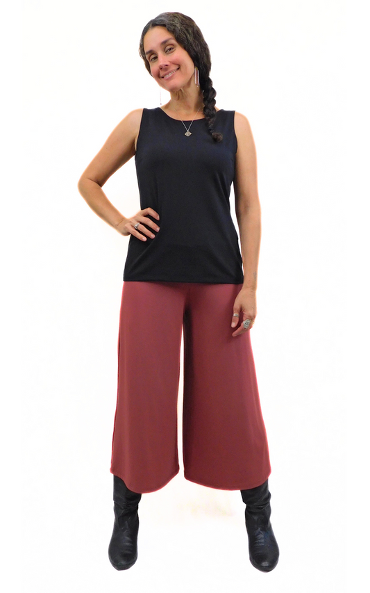 Xtra Wide 25" Long Capri Pant - Marsala
