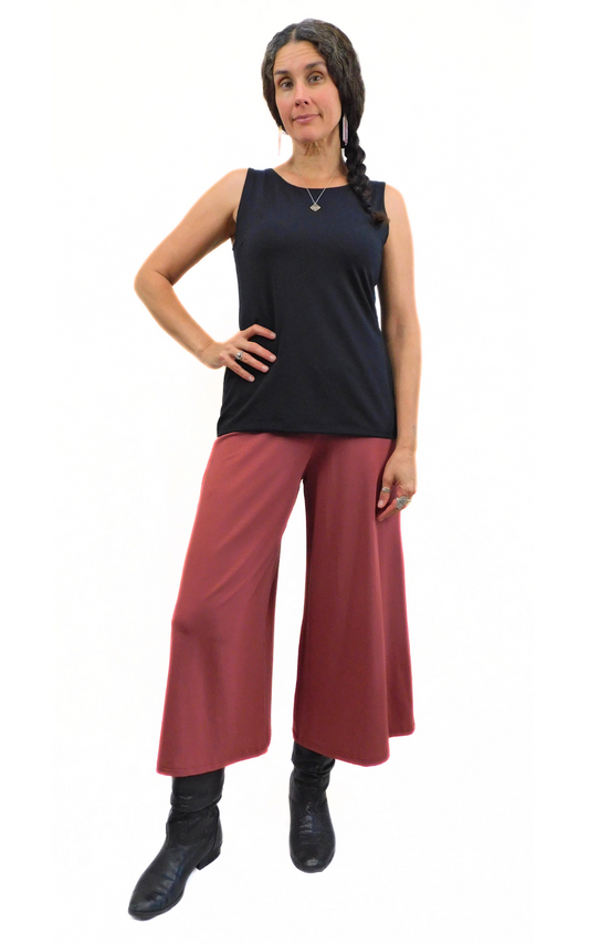 Xtra Wide 25" Long Capri Pant - Marsala