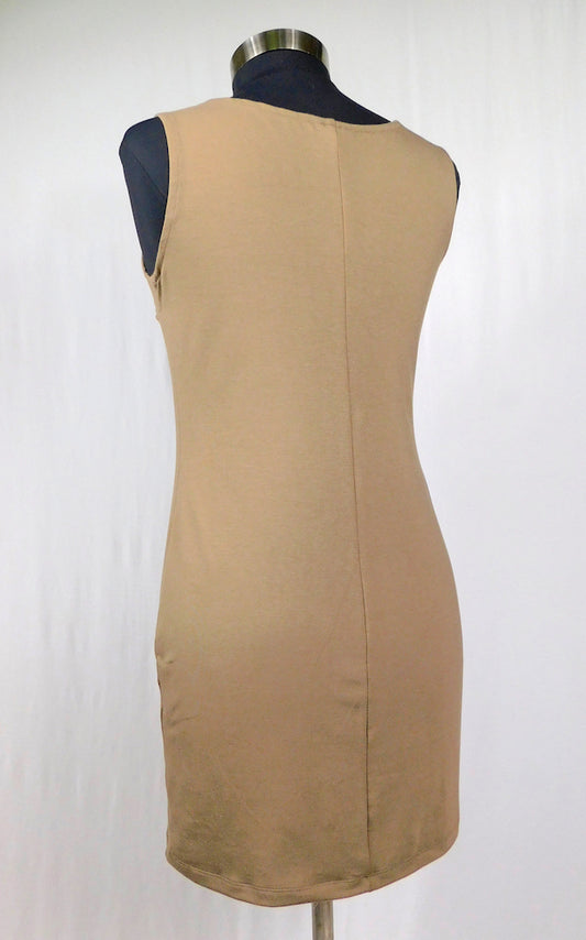 Bamboo Long Crew Slim Tunic Dress - Americano - 2-3XL