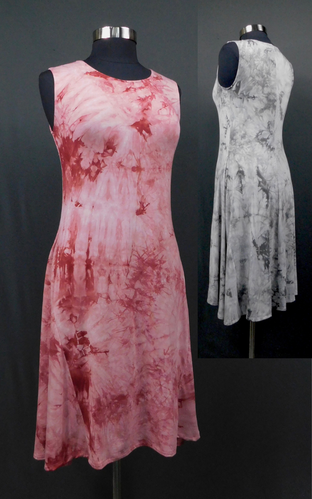 Bamboo Tie Dye Sleeveless Tank Dress - Charcoal