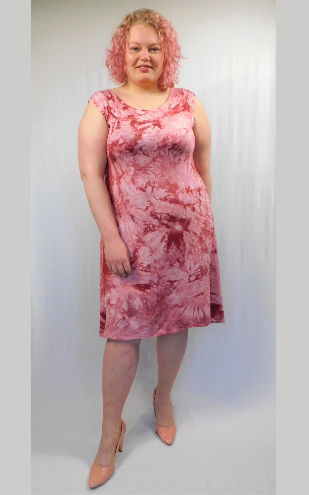 Bamboo Tie Dye Sleeveless Tank Dress - Sangria