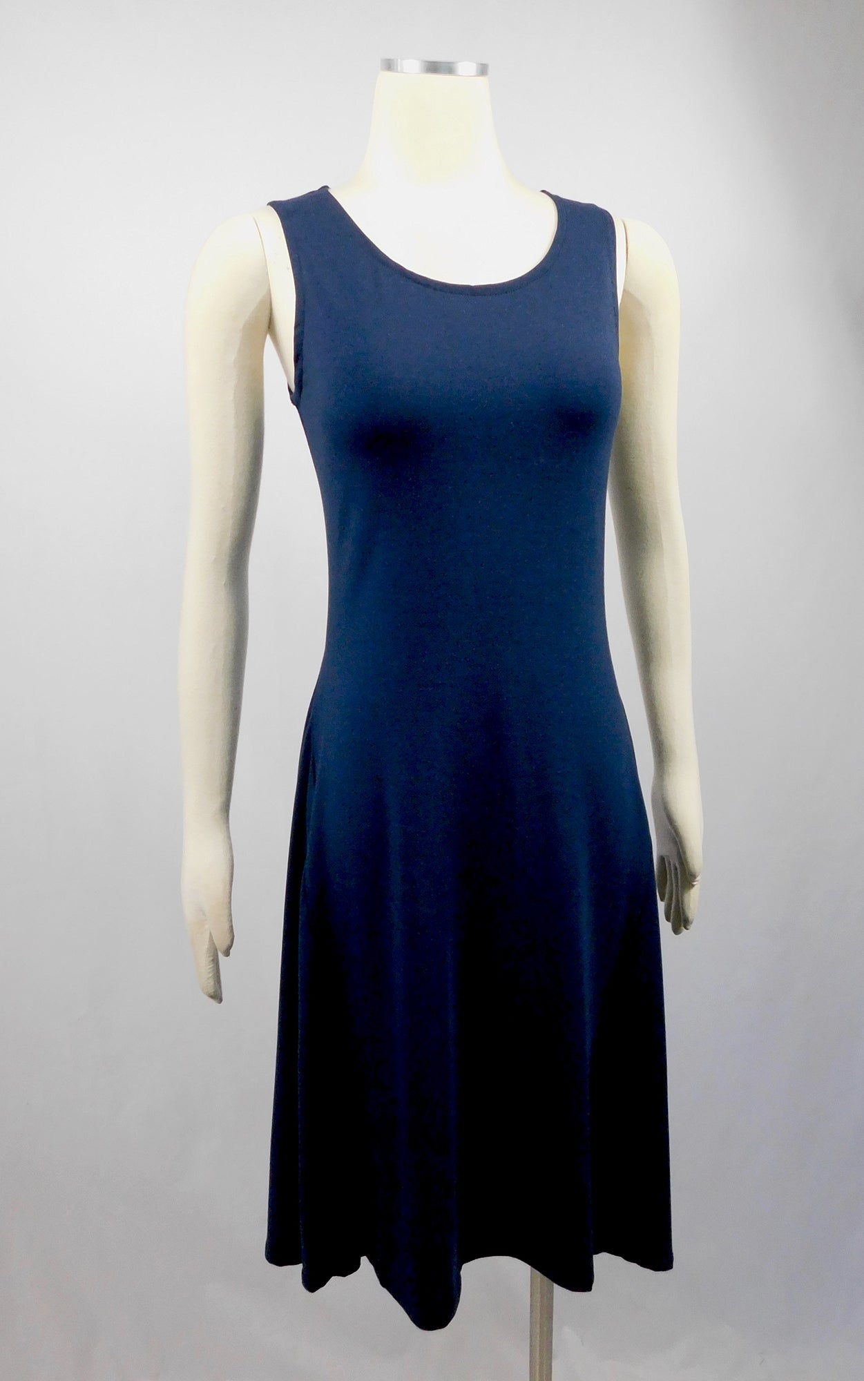 Bamboo Cotton Tank Dress Sleeveless Navy
