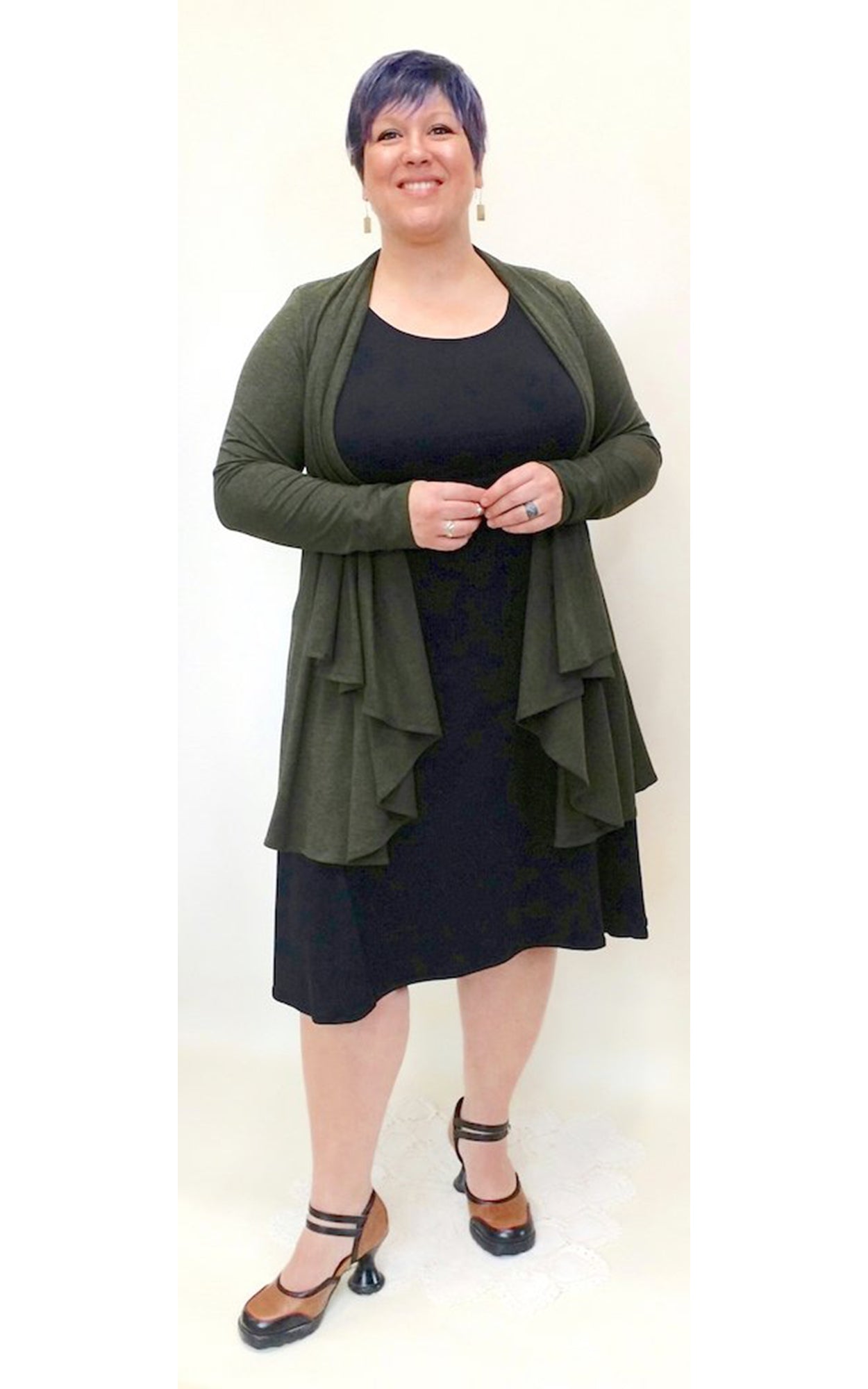 Bamboo Princess Wrap Cardigan Heather Forest GreenXXXL