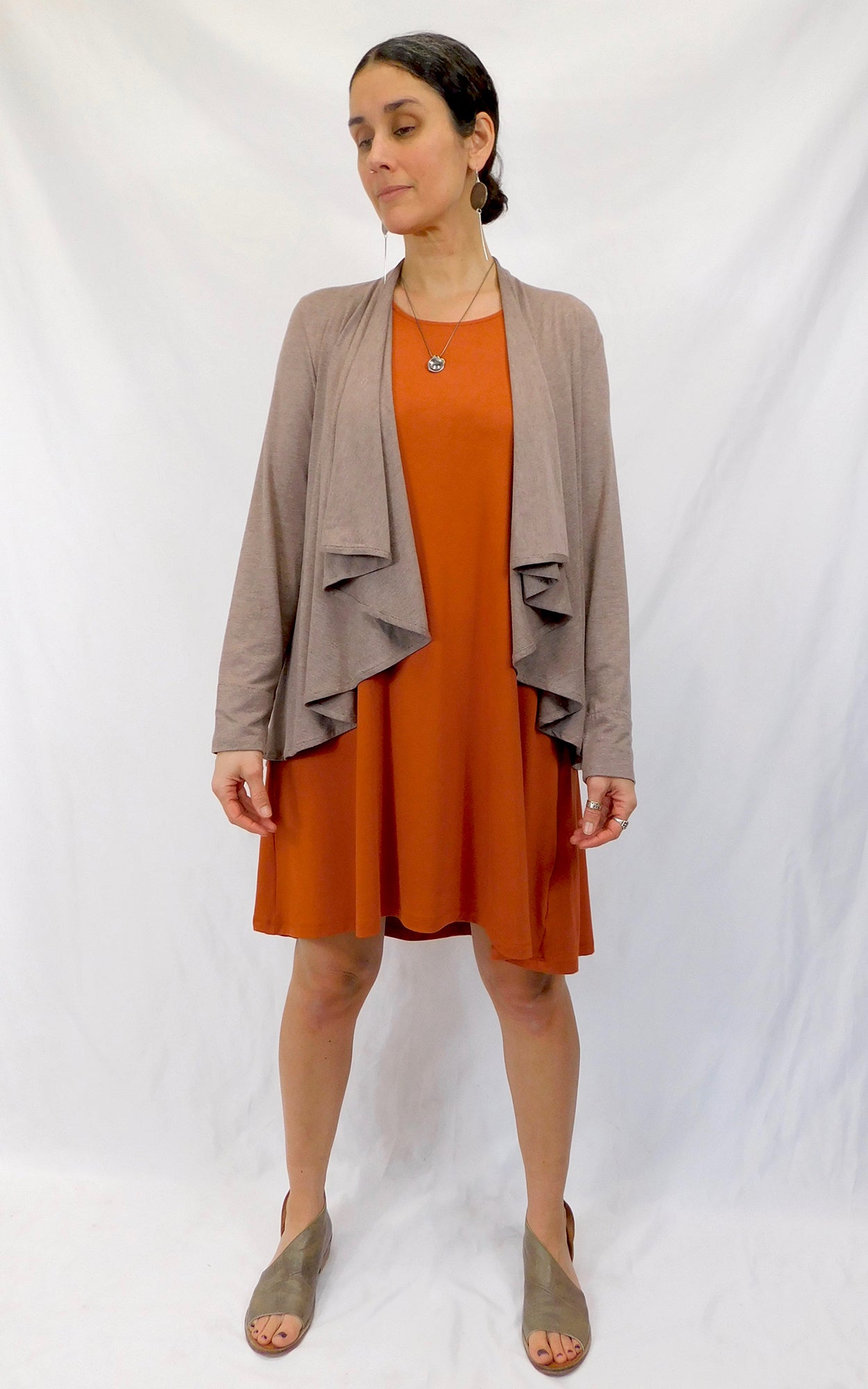 Bamboo Sleeveless Tunic Dress Orange