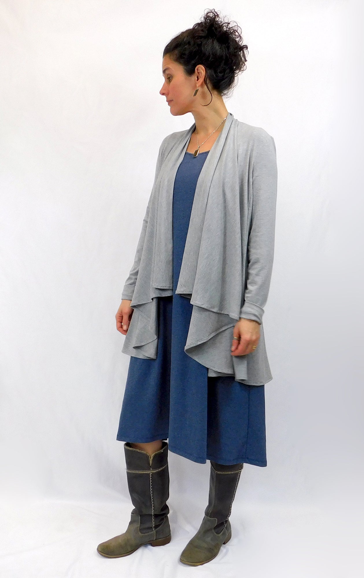 Bamboo Princess Wrap Cardigan - Heather Pearl Grey