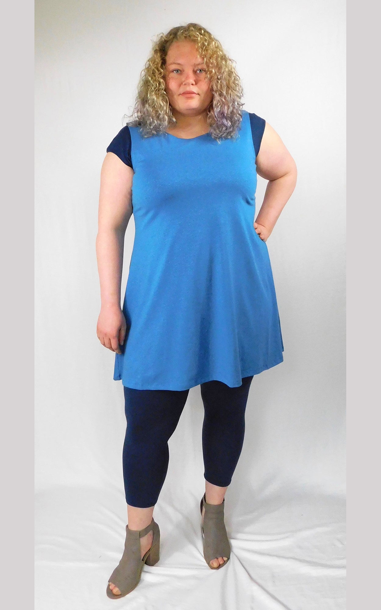 Hemp Organic Cotton Sleeveless Tunic - Stellar Blue