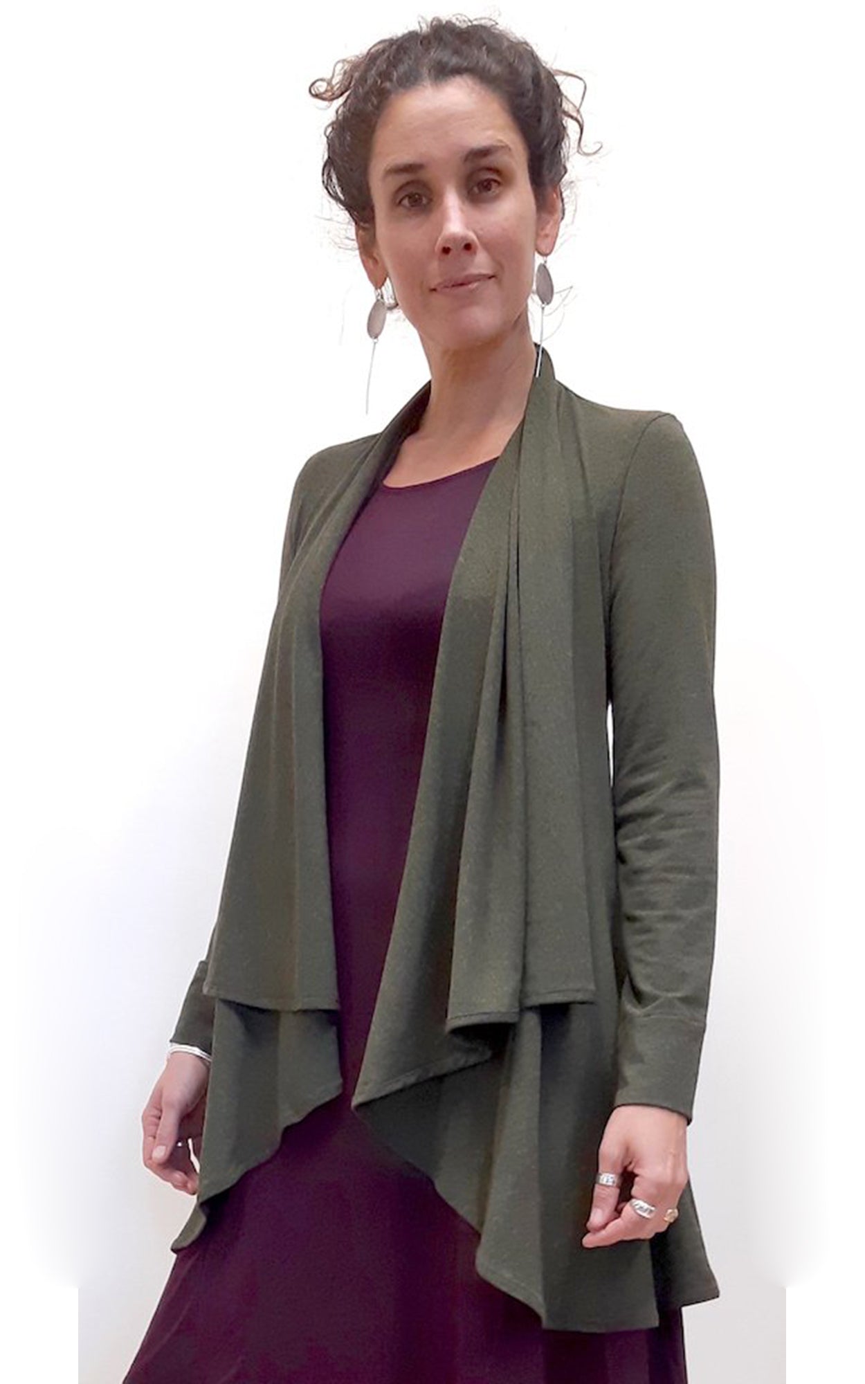 Bamboo Princess Wrap Cardigan Heather Forest Green medium