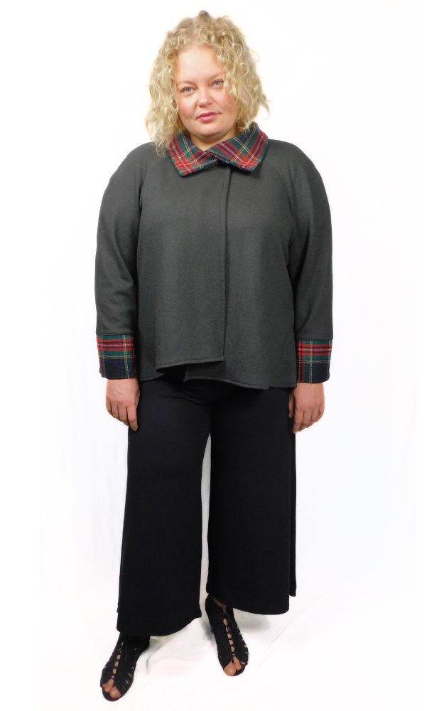 Merino & Tartan Wool Jacket - Design Studio Sample Size 2-3XL