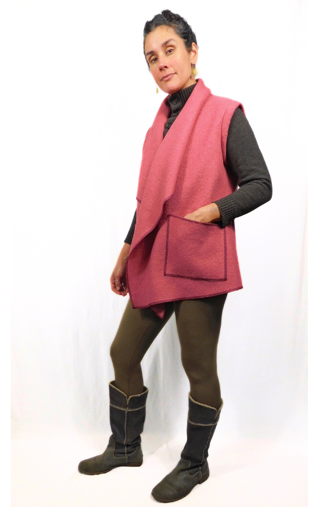 Wool top vest coat