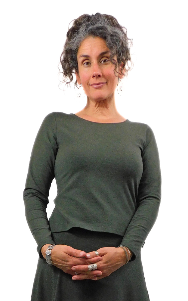 Long Sleeve Scoop Neck Top - Bamboo - Heather Forest Green
