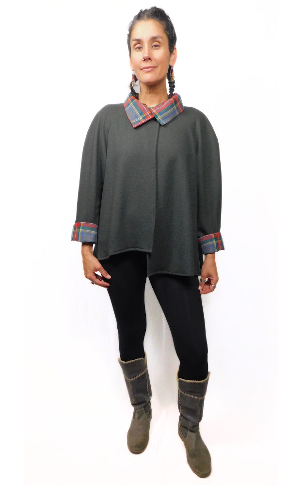 Merino & Tartan Wool Jacket - Design Studio Sample Size L-XL