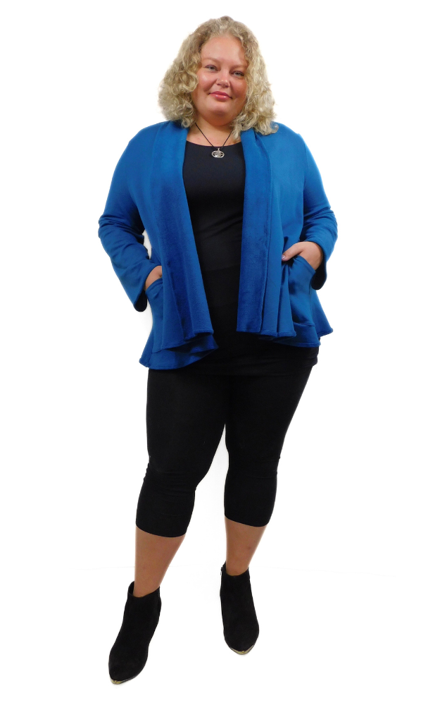 Bamboo Fleece Long Swing Jacket w/pockets Moroccan