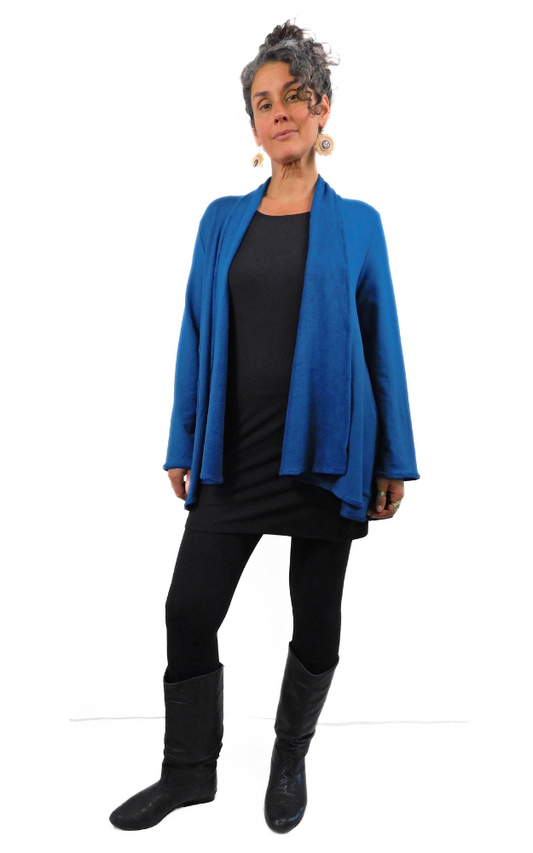 Bamboo Fleece Long Swing Jacket w/pockets Moroccan