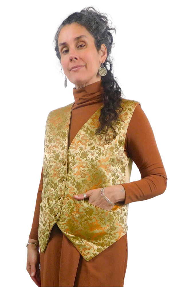 Brenda's Collection - Silk Brocade Vest - M