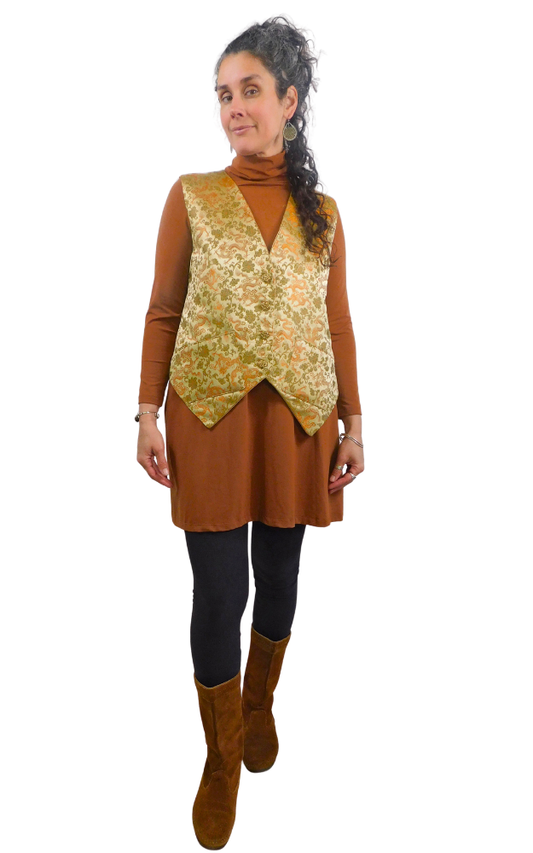 Brenda's Collection - Silk Brocade Vest - M