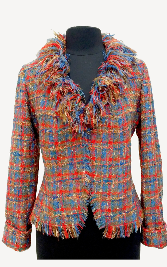 Brenda's Collection - Wool Tweed Couture Jacket - M