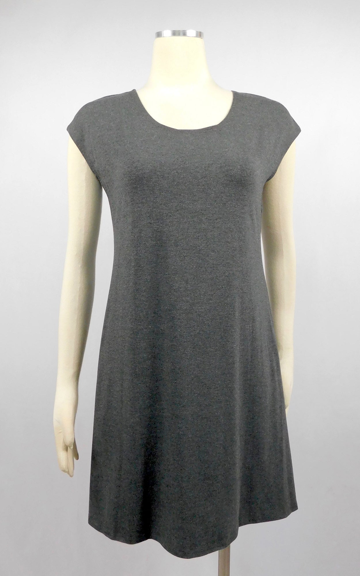 Bamboo Cotton Cap Sleeve Tunic Charcoal - size S,M only