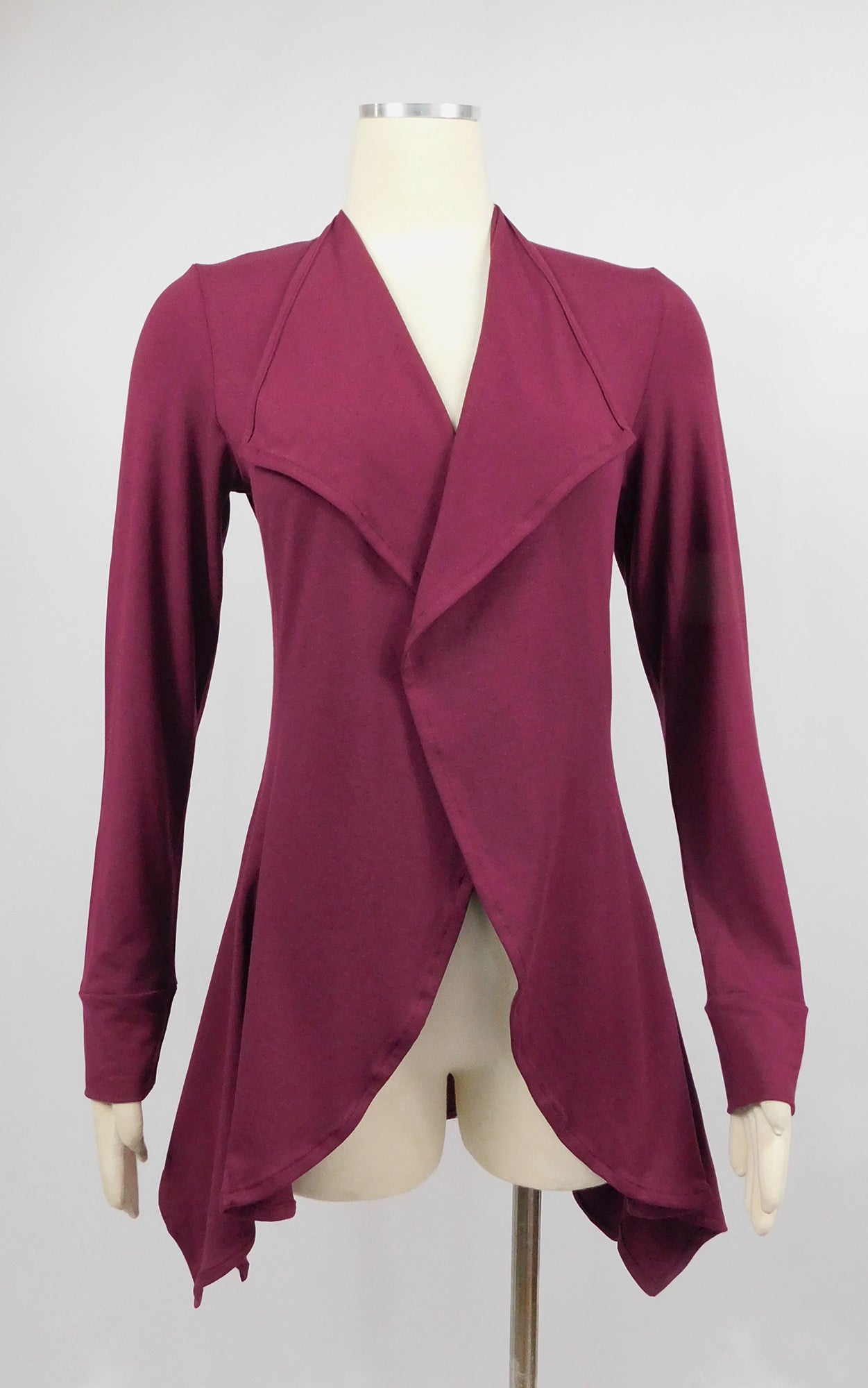 Bamboo Panel Jacket Cardigan Merlot Wine