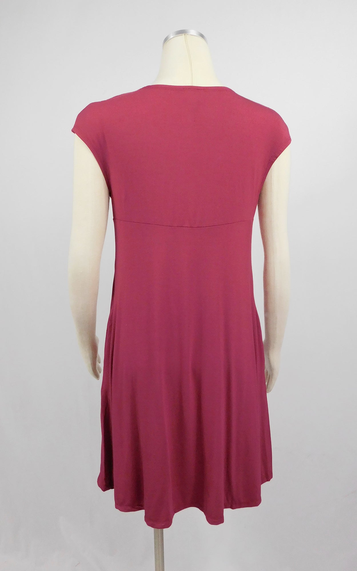 Bamboo Cap Sleeve Tunic w/Pockets Wine