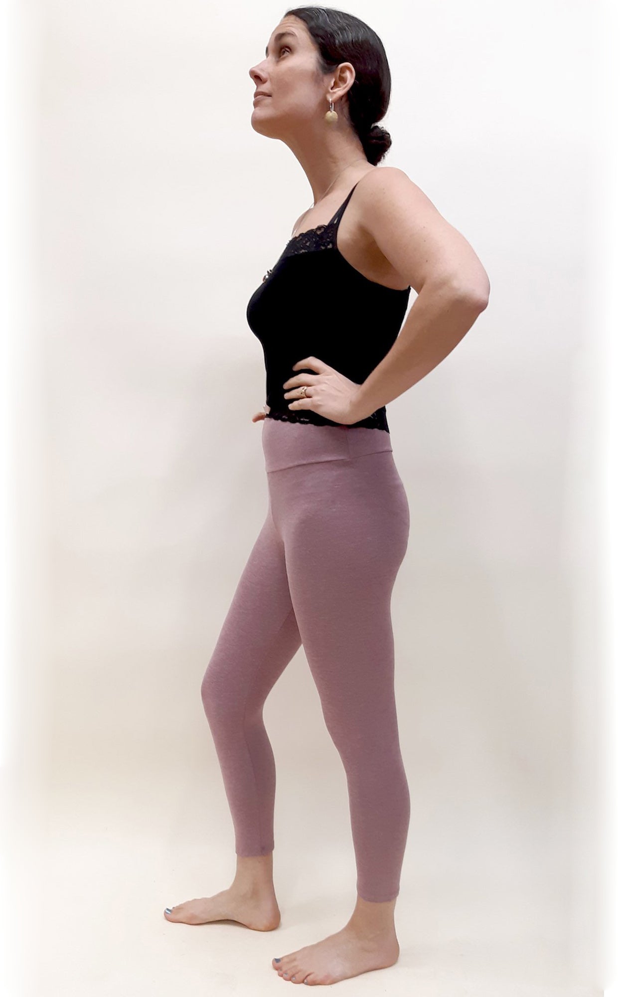 Bamboo Capri Leggings Tights - Rose Brown Heather