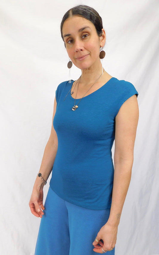 Hemp Organic Cotton Cap Sleeve T-shirt - Moroccan