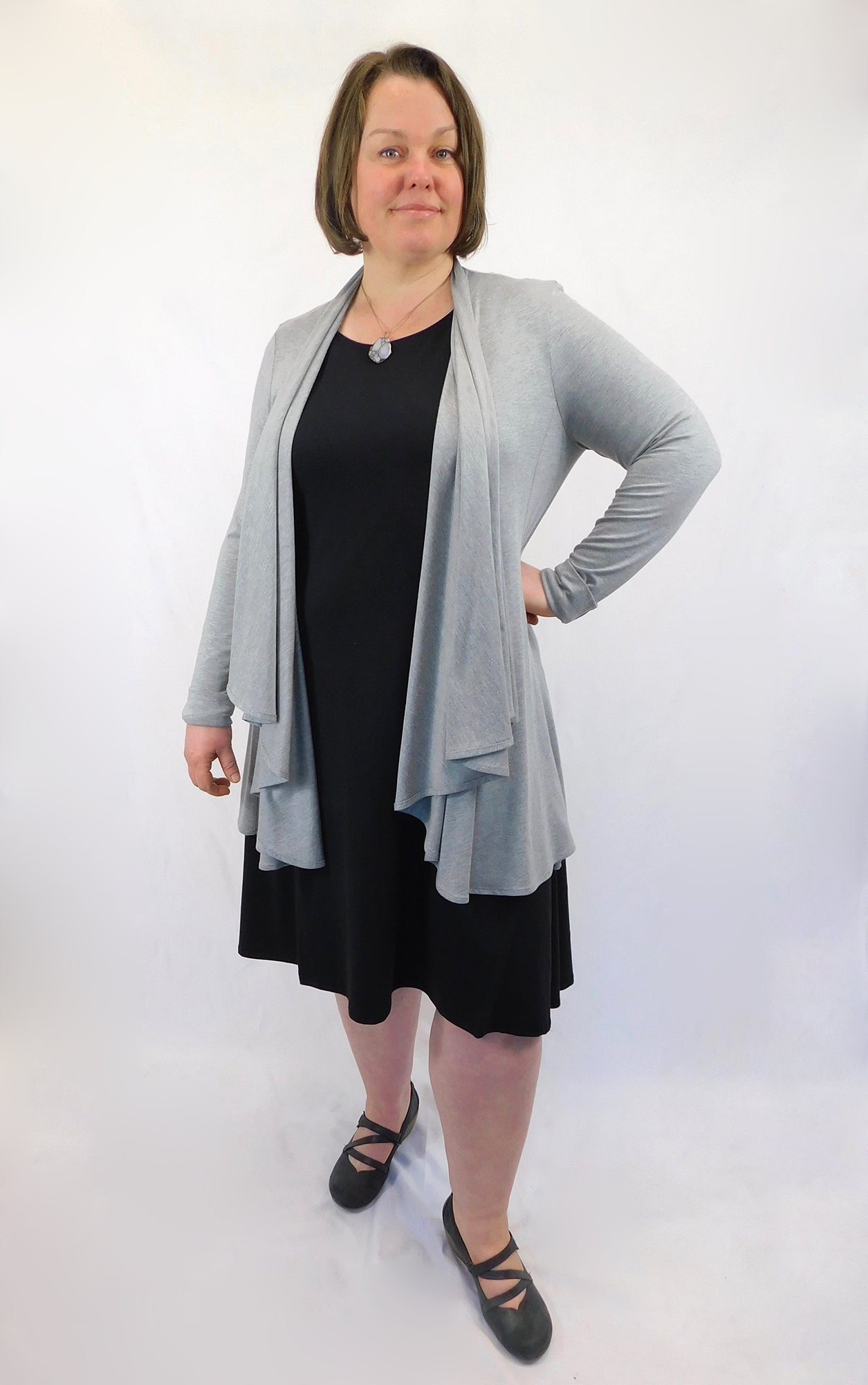 Bamboo Princess Wrap Cardigan - Heather Pearl Grey